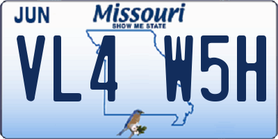 MO license plate VL4W5H