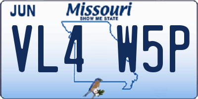MO license plate VL4W5P