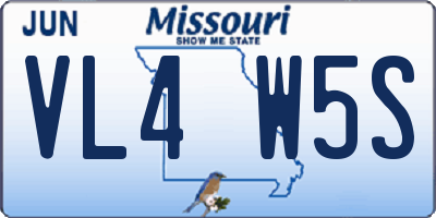MO license plate VL4W5S