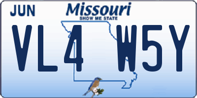 MO license plate VL4W5Y
