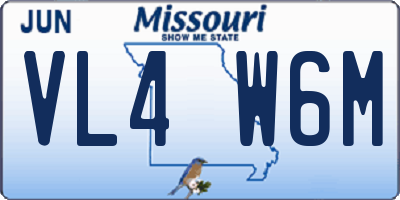MO license plate VL4W6M