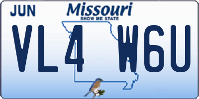 MO license plate VL4W6U