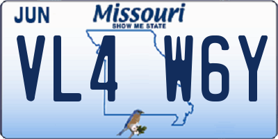 MO license plate VL4W6Y