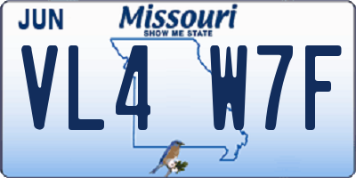 MO license plate VL4W7F