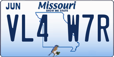 MO license plate VL4W7R