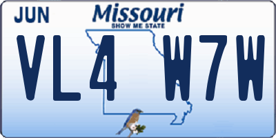 MO license plate VL4W7W