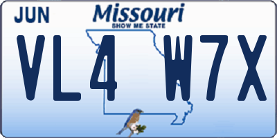 MO license plate VL4W7X