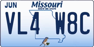 MO license plate VL4W8C