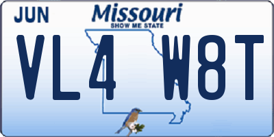 MO license plate VL4W8T