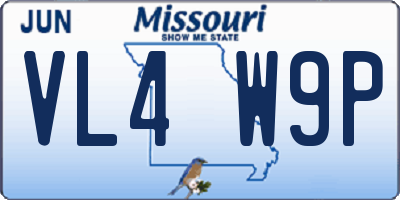 MO license plate VL4W9P