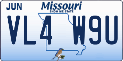 MO license plate VL4W9U