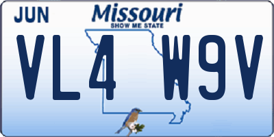 MO license plate VL4W9V