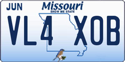 MO license plate VL4X0B