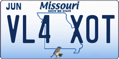 MO license plate VL4X0T