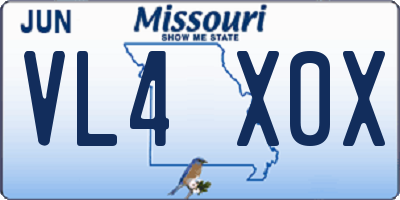 MO license plate VL4X0X