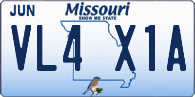 MO license plate VL4X1A