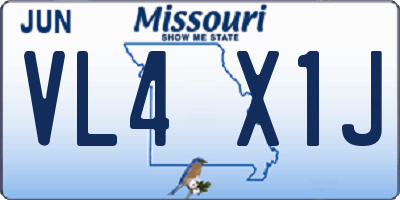 MO license plate VL4X1J