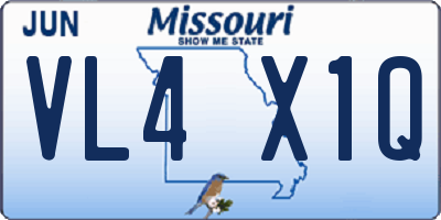 MO license plate VL4X1Q