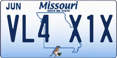 MO license plate VL4X1X