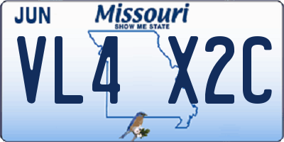 MO license plate VL4X2C