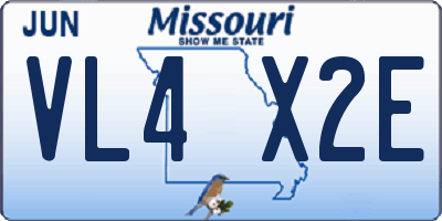 MO license plate VL4X2E