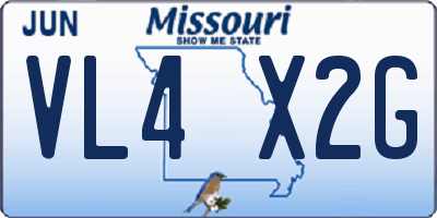 MO license plate VL4X2G