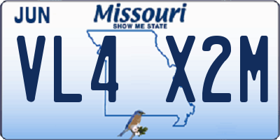 MO license plate VL4X2M