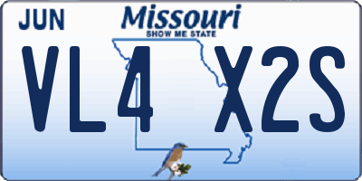MO license plate VL4X2S