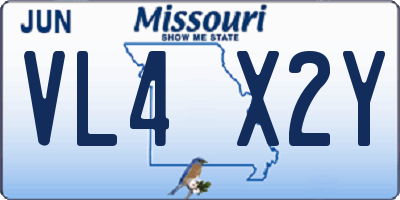 MO license plate VL4X2Y