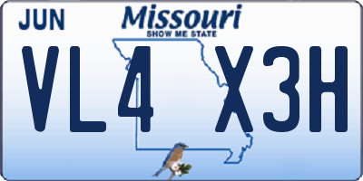 MO license plate VL4X3H