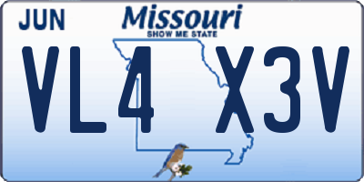 MO license plate VL4X3V
