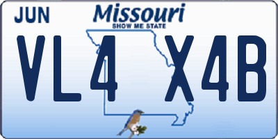 MO license plate VL4X4B