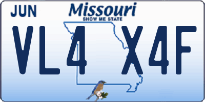 MO license plate VL4X4F