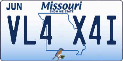 MO license plate VL4X4I