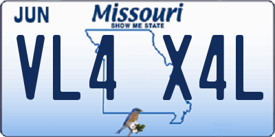 MO license plate VL4X4L