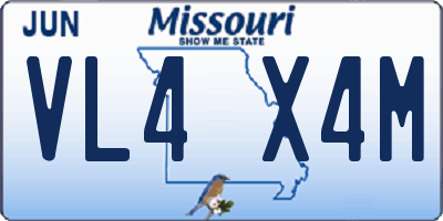 MO license plate VL4X4M