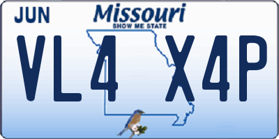 MO license plate VL4X4P