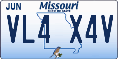 MO license plate VL4X4V