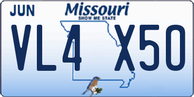 MO license plate VL4X5O