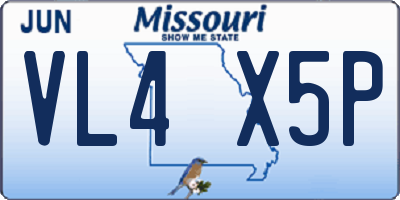 MO license plate VL4X5P