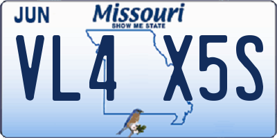 MO license plate VL4X5S