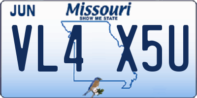 MO license plate VL4X5U