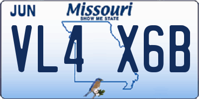 MO license plate VL4X6B