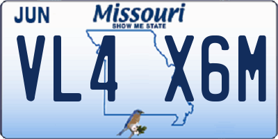 MO license plate VL4X6M