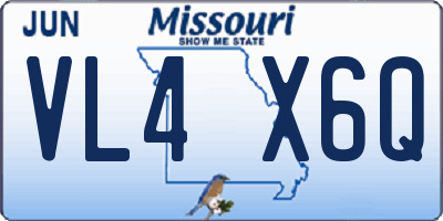 MO license plate VL4X6Q