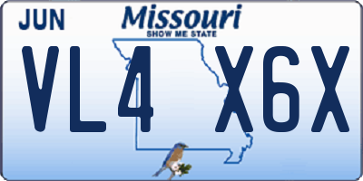 MO license plate VL4X6X