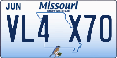 MO license plate VL4X7O