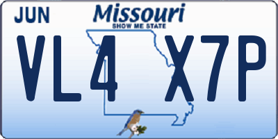 MO license plate VL4X7P