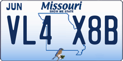 MO license plate VL4X8B