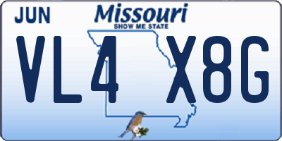 MO license plate VL4X8G
